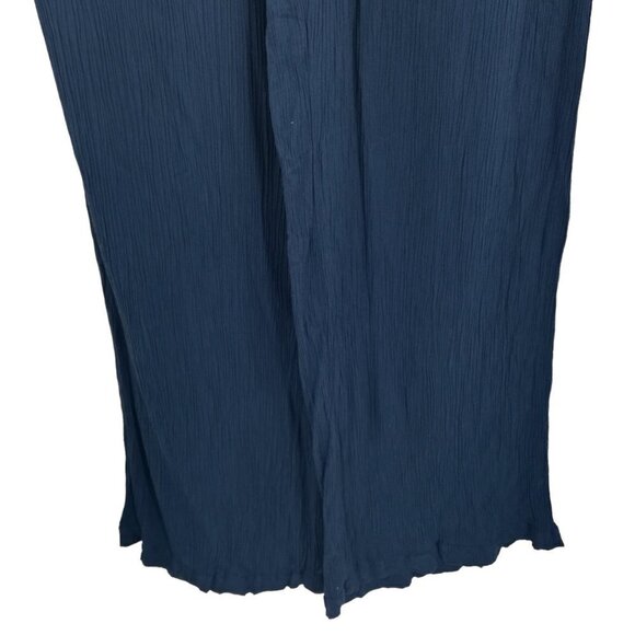 Matilda Jane Try Something New Wide Leg Crepe Crinkle Pants Size M Pull On Blue - Picture 8 of 13